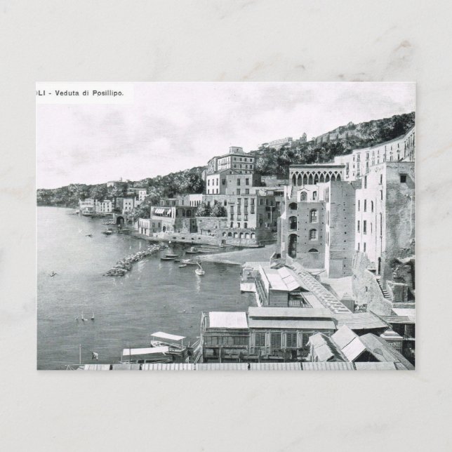 Naples, Veduta di Posillipo 1908 Postcard (Front)