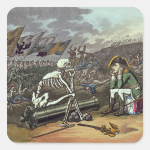 Napoleon and skeleton, 18th square sticker
