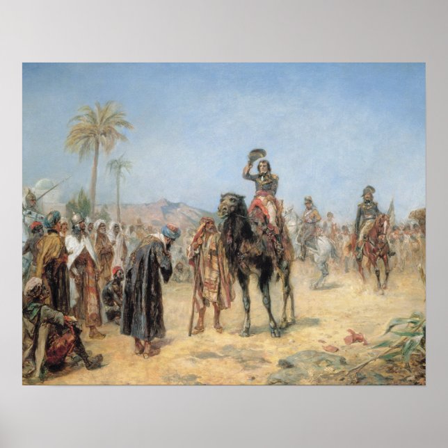 Napoleon Arriving at an Egyptian Oasis (oil on can Poster (Front)