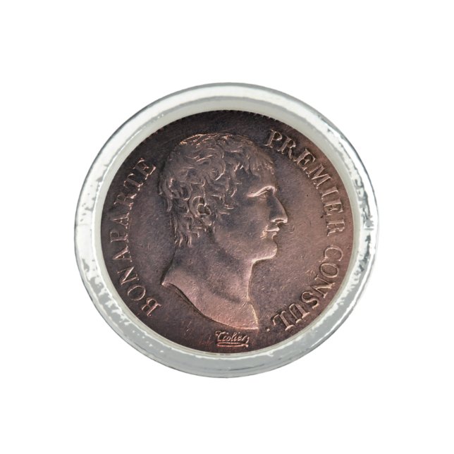 Napoleon Bonaparte 1802 silver coin Ring (Front)