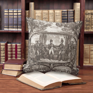 Napoleon Bonaparte and Tsar Alexander I at Tilsit Cushion
