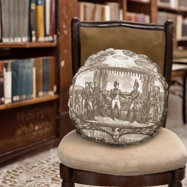 Napoleon Bonaparte and Tsar Alexander I Round Cushion (Creator Uploaded)