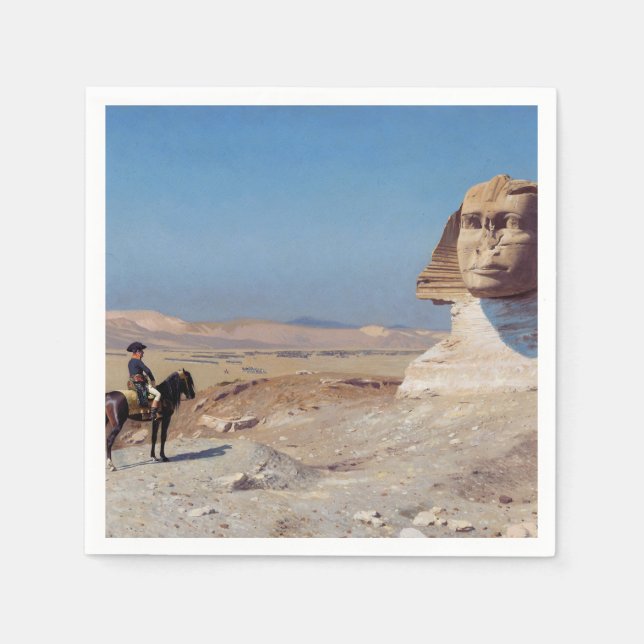 Napoleon Bonaparte Before the Sphinx (by Gérôme) Napkin (Front)