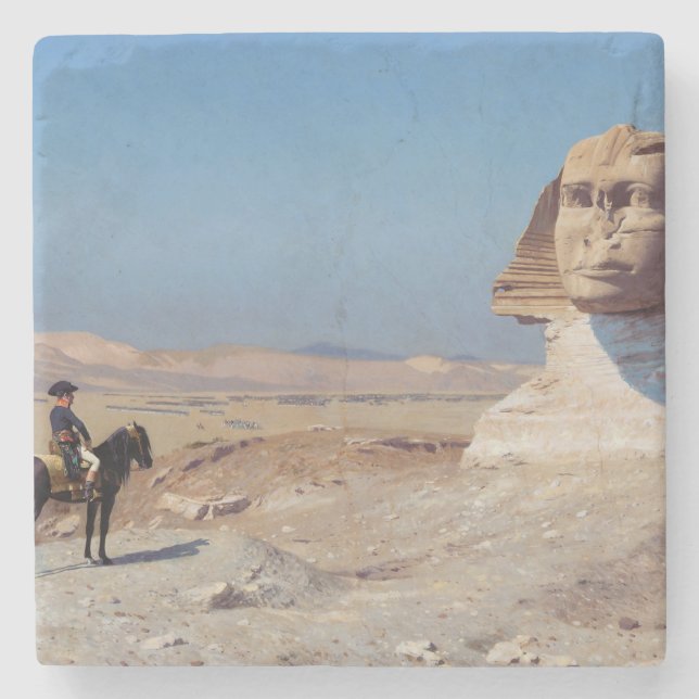 Napoleon Bonaparte Before the Sphinx (by Gérôme) Stone Coaster (Front)