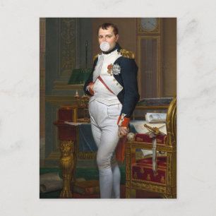 Napoleon Bonaparte blowing a white bubble gum Postcard