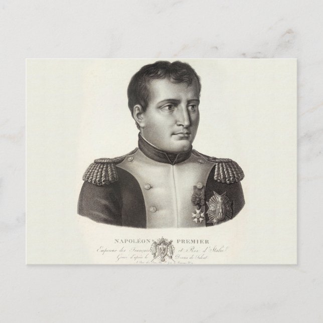 Napoleon Bonaparte Elegant Antique Engraving Postcard (Front)