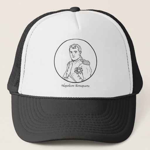 Image of Napoleon Bonaparte Line Drawing Trucker Hat