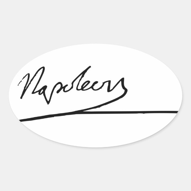 Napoleon Bonaparte signature Oval Sticker (Front)