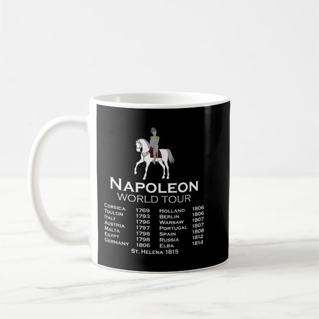 Napoleon Bonaparte World Tour History Joke For Men Coffee Mug (Left)