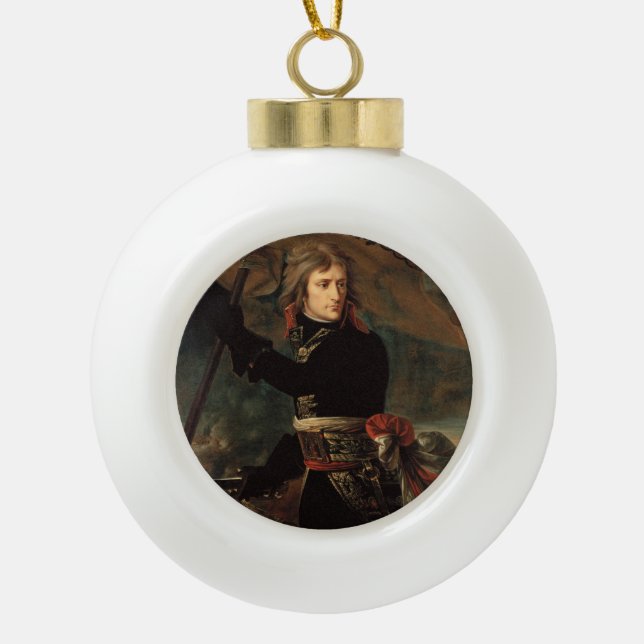 Napoleon Bonaparte's Rally at the Battle of Arcole Ceramic Ball Christmas Ornament (Front)
