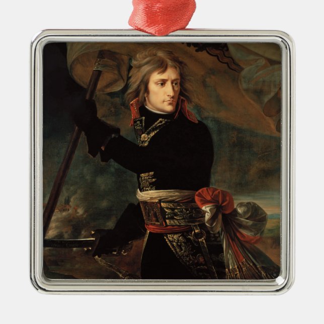 Napoleon Bonaparte's Rally at the Battle of Arcole Metal Tree Decoration (Front)