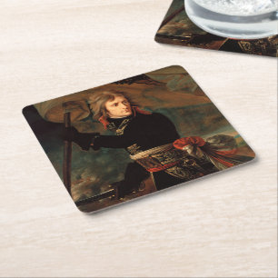 Napoleon Bonaparte's Rally at the Battle of Arcole Square Paper Coaster