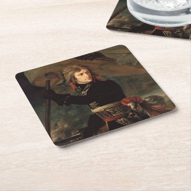 Napoleon Bonaparte's Rally at the Battle of Arcole Square Paper Coaster (Angled)