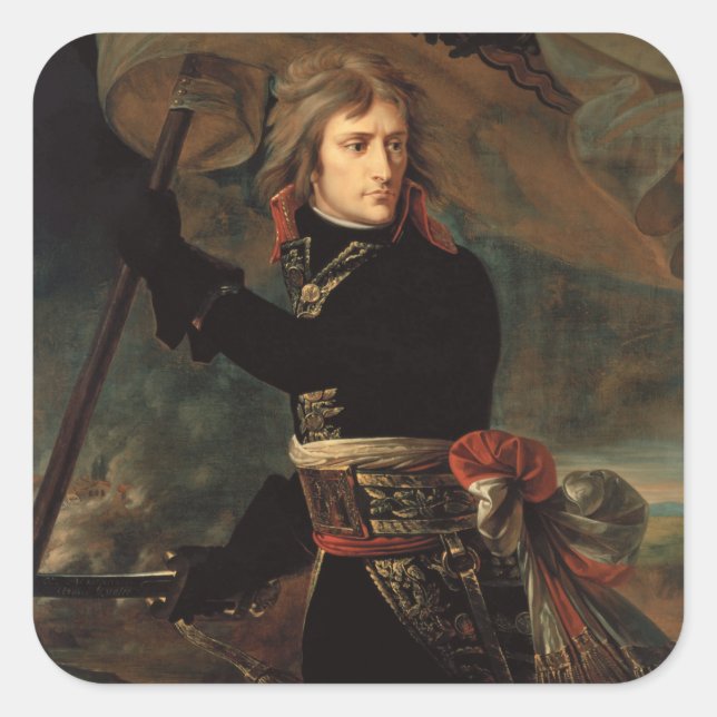 Napoleon Bonaparte's Rally at the Battle of Arcole Square Sticker (Front)