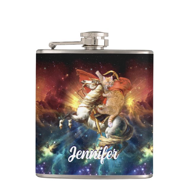Napoleon Cat in Space                              Hip Flask (Front)