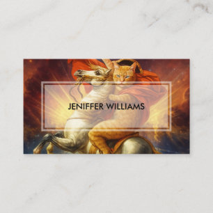 Napoleon Cat Riding Horse Through Galaxy           Business Card