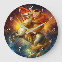 Napoleon Cat Riding Horse Through Galaxy