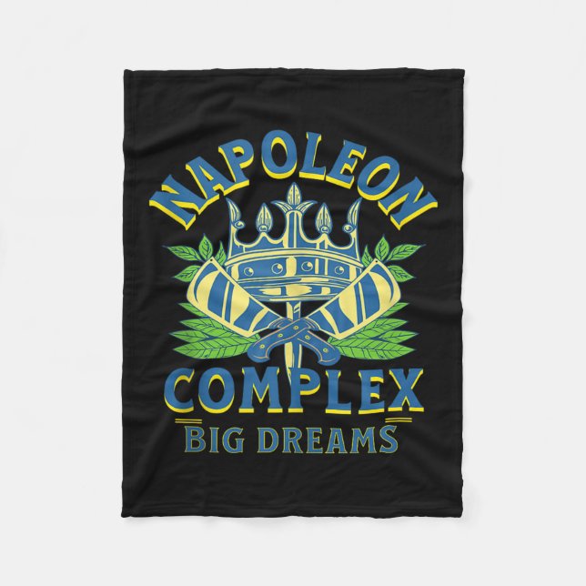 Napoleon Complex Big Dreams Short Bold Royal Tank  Fleece Blanket (Front)
