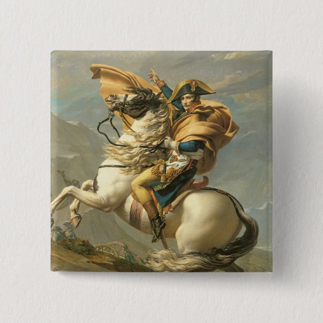 Napoleon  Crossing the Alps at the St Bernard 15 Cm Square Badge (Front)
