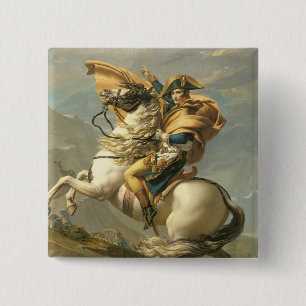 Napoleon Crossing the Alps at the St Bernard 15 Cm Square Badge