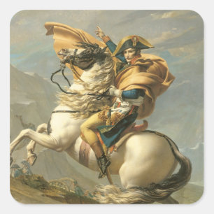 Napoleon  Crossing the Alps at the St Bernard Square Sticker