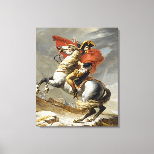 Napoleon Crossing the Alps by Jacques Louis David Canvas Print (Front)