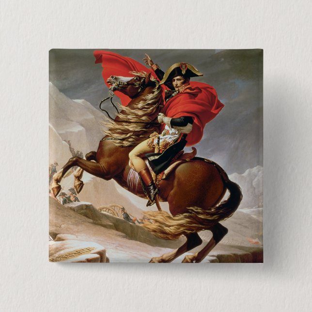 Napoleon Crossing the Alps, c.1800 (oil on canvas) 15 Cm Square Badge (Front)