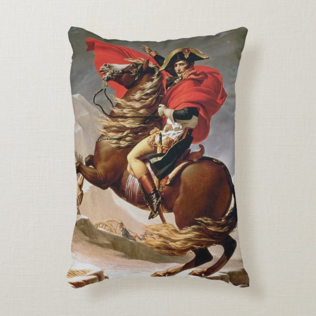 Napoleon Crossing the Alps, c.1800 (oil on canvas) Decorative Cushion (Front(Vertical))