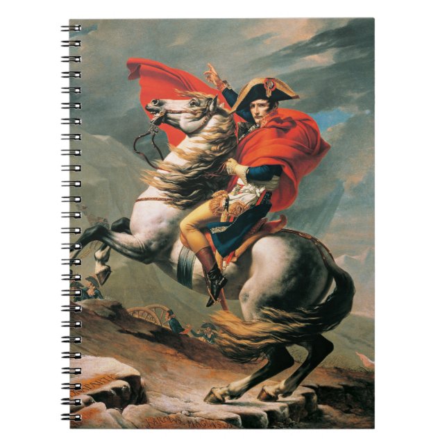 Napoleon Crossing the Alps, famous painting, Notebook (Front)
