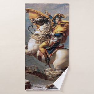 Napoleon Crossing the Alps, Jacques-Louis David Bath Towel