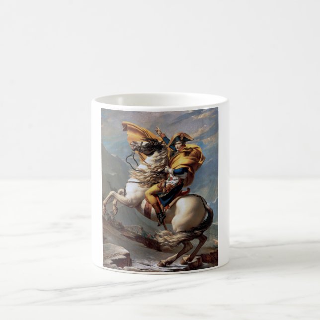Napoleon Crossing the Alps, Jacques-Louis David Coffee Mug (Center)