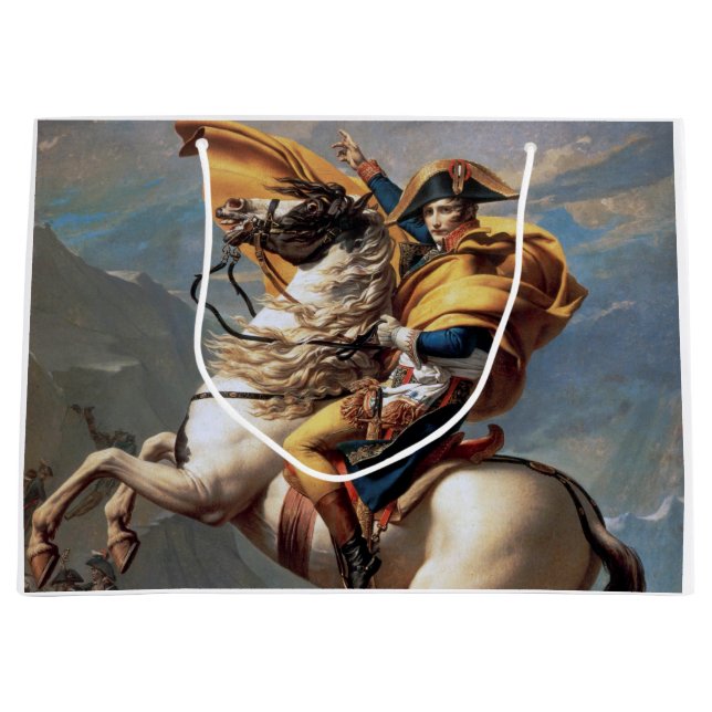 Napoleon Crossing the Alps, Jacques-Louis David Large Gift Bag (Front)