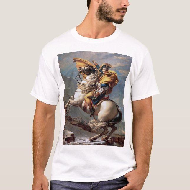 Napoleon Crossing the Alps, Jacques-Louis David T-Shirt (Front)