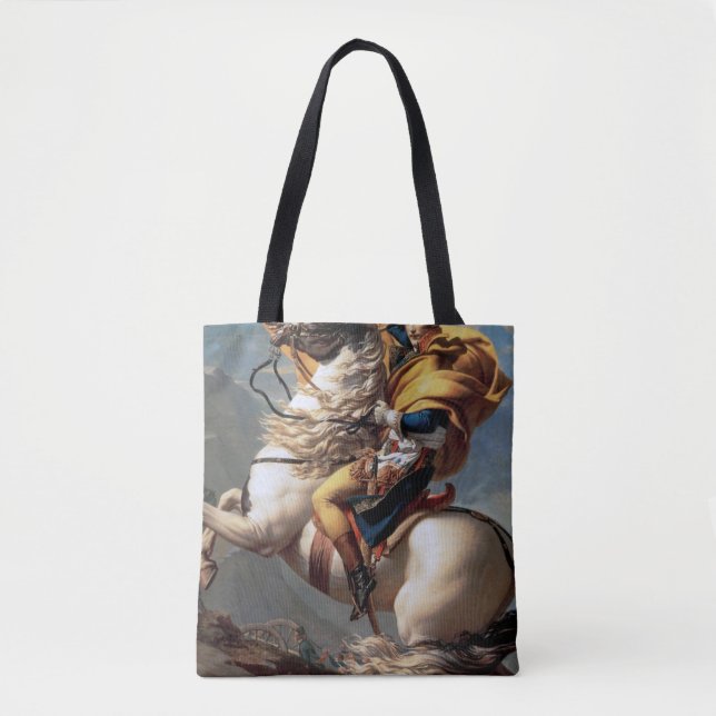 Napoleon Crossing the Alps, Jacques-Louis David Tote Bag (Front)