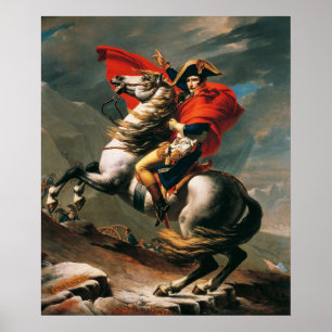 Napoleon Crossing the Alps Neoclassical Painting Poster
