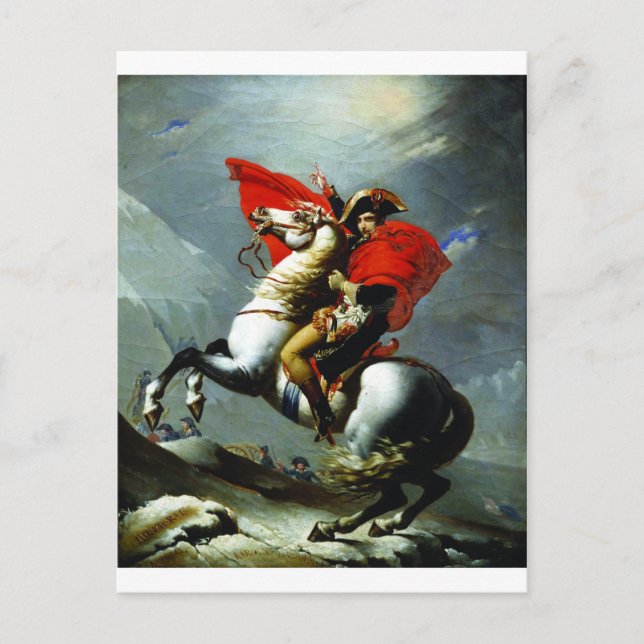 Napoleon Crossing the Alps Postcard (Front)