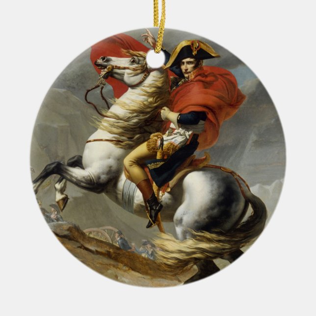 Napoleon Crossing the Grand Saint-Bernard Pass Ceramic Tree Decoration (Front)