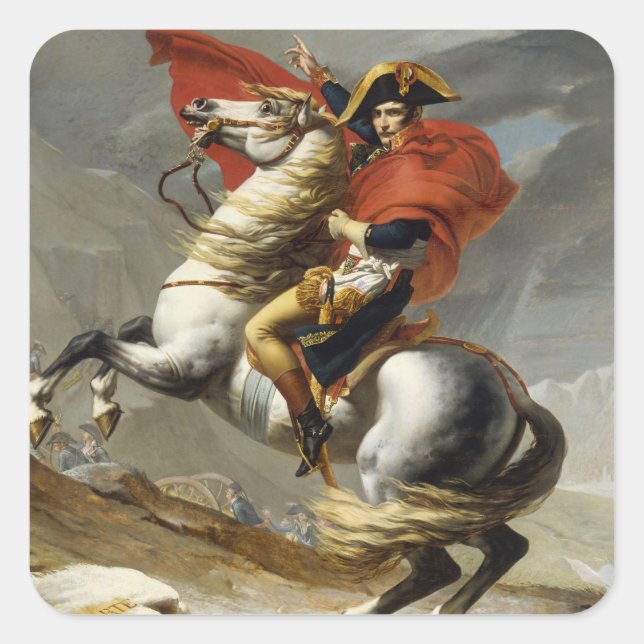 Napoleon Crossing the Grand Saint-Bernard Pass Square Sticker (Front)