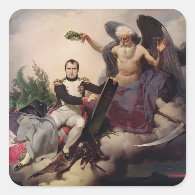 Napoleon  Crowned by Time, before 1833 Square Sticker (Front)