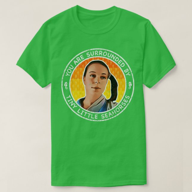 Napoleon Dynamite Deb Seahorses Faded T-Shirt (Design Front)