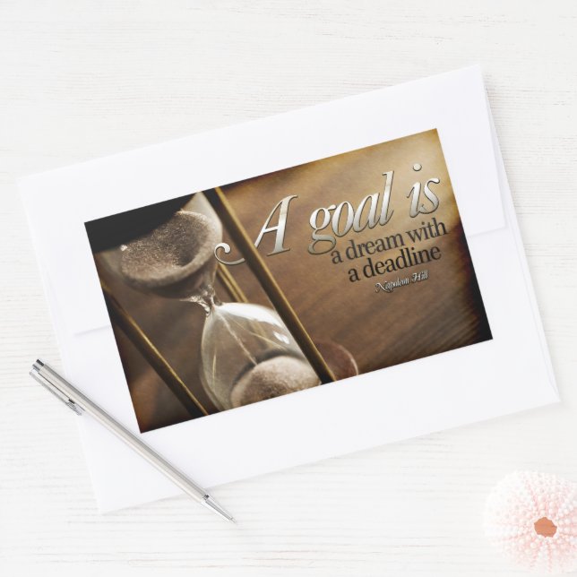 Napoleon Hill Inspirational Quote "A goal" Rectangular Sticker (Envelope)