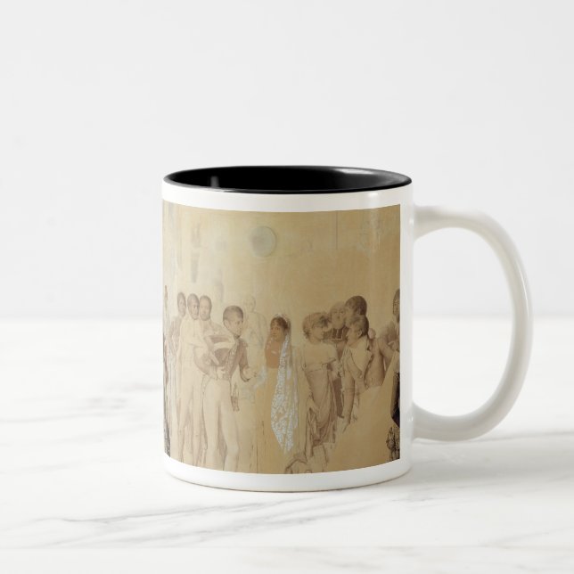 Napoleon I  Visiting the Sevene Brothers' Two-Tone Coffee Mug (Right)
