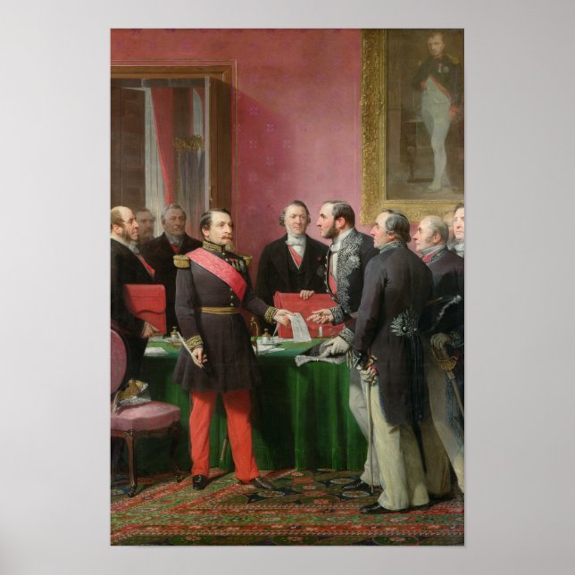 Napoleon III  Hands Over The Decree Poster (Front)