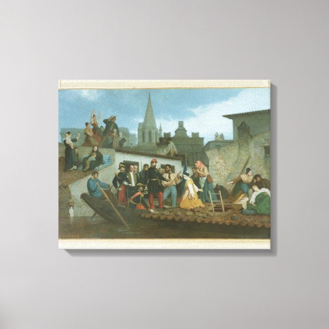Napoleon III  Visiting Flood Victims of Canvas Print (Front)