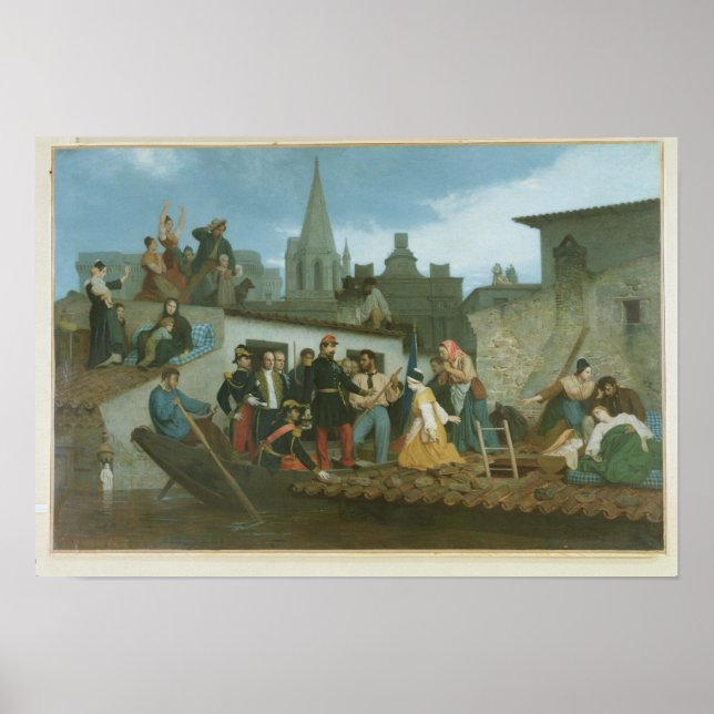 Napoleon III  Visiting Flood Victims of Poster (Front)