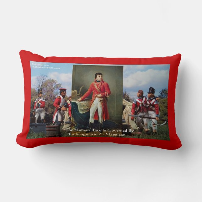 Napoleon "Imagination Rules" Quote throw pillow by (Front)