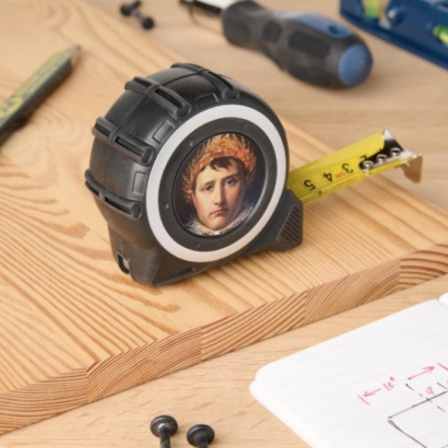 Napoleon Laurel-Wreath Crowned Hero 1 (Napoleon’s Portrait Design tape measure  inches on one side with metrics on the other. 
)