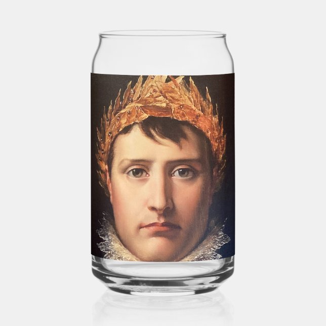 Napoleon Laurel-Wreath Crowned Hero Beer Can Glass (Front)