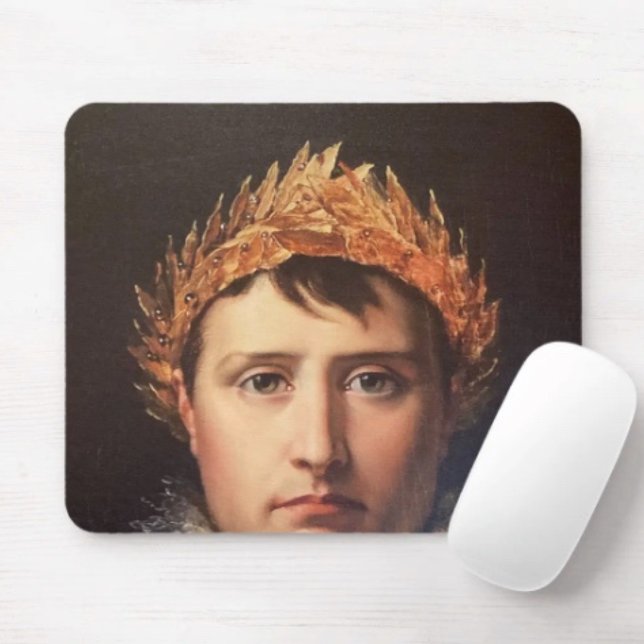 Napoleon Laurel-Wreath Crowned Hero  Mouse Mat (Napoleon’s Portrait  Design mouse pad durable dust and stain resistant.. Non-slip rubber.
)
