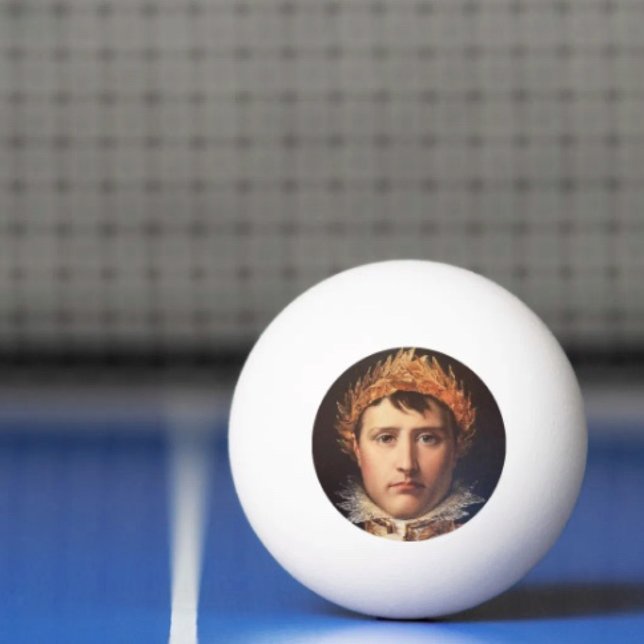 Napoleon Laurel-Wreath Crowned Ping Pong Ball  (Napoleon’s Portrait ping pong ball. 3-star balls  ITTF's competition specifications.)